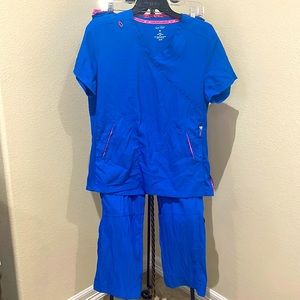 Koi Lite Royal Blue Scrub Set Size Medium
